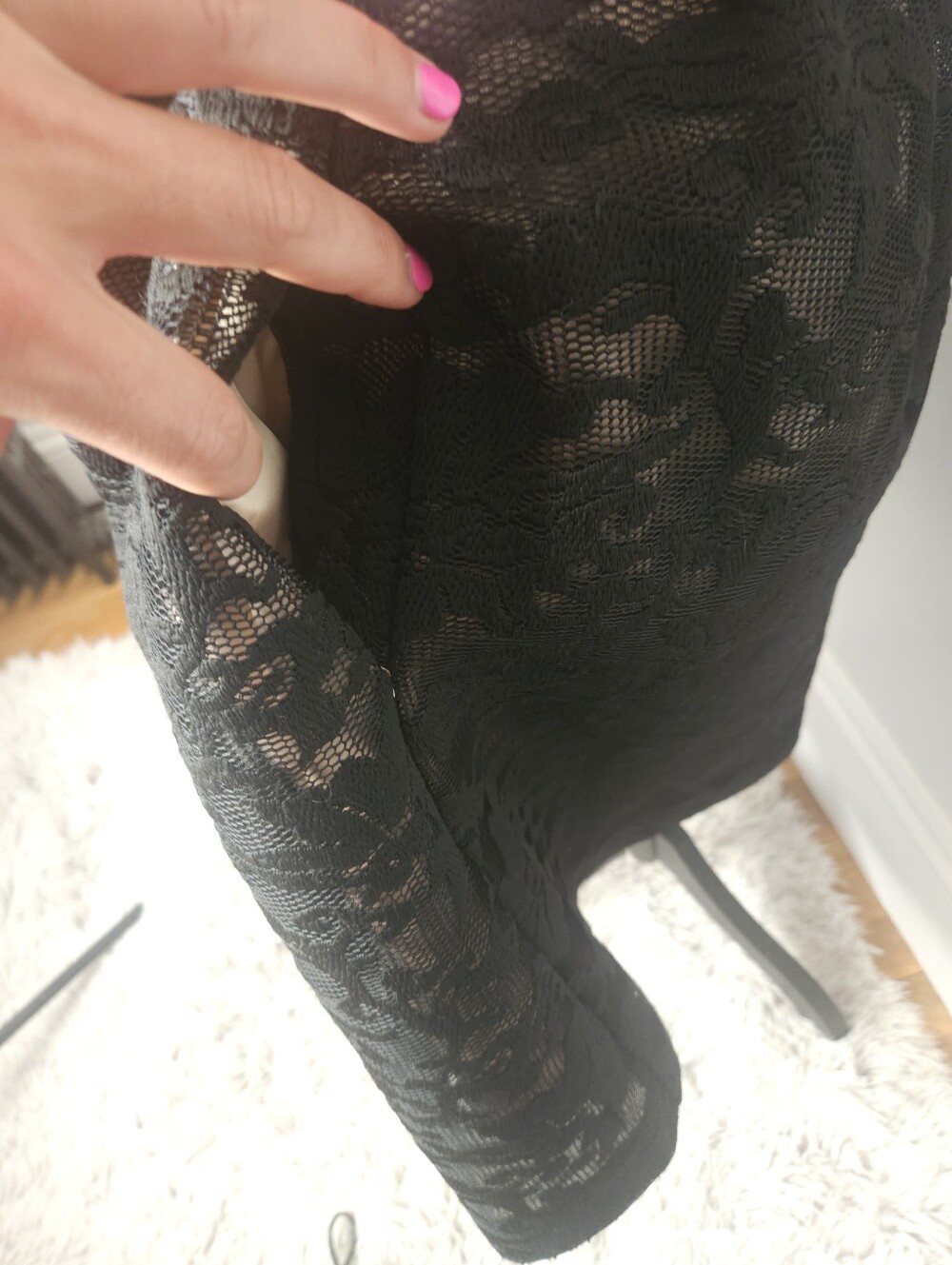 NWT Vince Camuto Black Lace Sleeveless Fit-and-Flare Dress - Picture 4 of 7